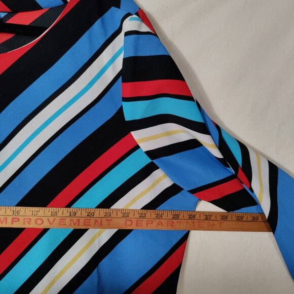 Bob Mackie Striped Split Sleeve Light Weight Blouse Plus Size 2X - Picture 5 of 6